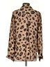L'Agence Animal Print Tan Long Sleeve Blouse Size XXS - photo 2
