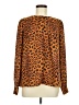 Worthington 100% Polyester Animal Print Orange Long Sleeve Blouse Size M - photo 1