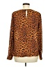 Worthington 100% Polyester Animal Print Orange Long Sleeve Blouse Size M - photo 2