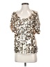 Apt. 9 100% Rayon Silver Short Sleeve Blouse Size S - photo 1
