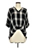 Universal Thread 100% Rayon Plaid Black 3/4 Sleeve T-Shirt Size M - photo 1
