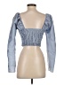 Topshop Blue Long Sleeve Top Size 4 - photo 2