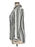 Merona 100% Rayon Stripes Gray Long Sleeve Button-Down Shirt Size XL - photo 5