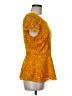Thalia Sodi Yellow Short Sleeve Blouse Size M - photo 4