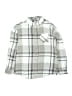 Justice Plaid Gray Long Sleeve Button-Down Shirt Size 16 - 18 - photo 1