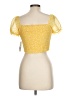 No Boundaries 100% Polyester Yellow Short Sleeve Blouse Size L - photo 2