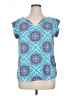 Renee C. Teal Short Sleeve Blouse Size XL - photo 1