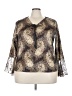 Fashion Bug 100% Polyester Brown 3/4 Sleeve Blouse Size 22 - 24 - photo 1