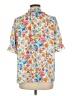 Pleione 100% Polyester Floral White Short Sleeve Blouse Size L - photo 2