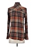 Be Cool 100% Rayon Plaid Brown Long Sleeve Button-Down Shirt Size S - photo 2