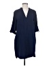 Lush Solid Blue Casual Dress Size S - photo 1