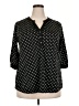 Papermoon Polka Dots Black 3/4 Sleeve Blouse Size 2X - photo 1