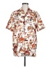 Shein Floral Ivory Short Sleeve Button-Down Shirt Size M - photo 1
