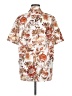 Shein Floral Ivory Short Sleeve Button-Down Shirt Size M - photo 2