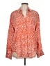 dalia Animal Print Orange Long Sleeve Blouse Size L - photo 1