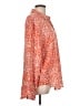 dalia Animal Print Orange Long Sleeve Blouse Size L - photo 4