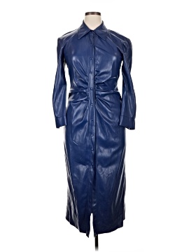 knee length dresses for ladies ZARA. Blue faux leather midi dress S.XS – Hibuy market