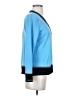 MING WANG 100% Acrylic Blue Cardigan Size XS - photo 4