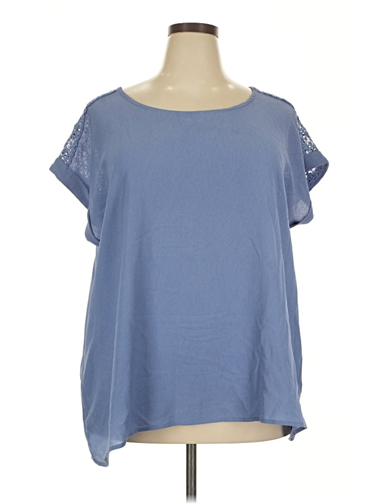 Pre-owned Rue21 Short Sleeve Top Blue Scoop Neck Tops