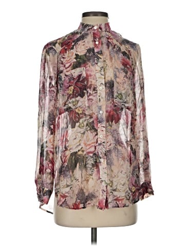 Haute Hippie Long Sleeve Silk Top (view 1)