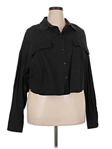Scoop 3/4 Sleeve Button-Down Shirt (view 1)