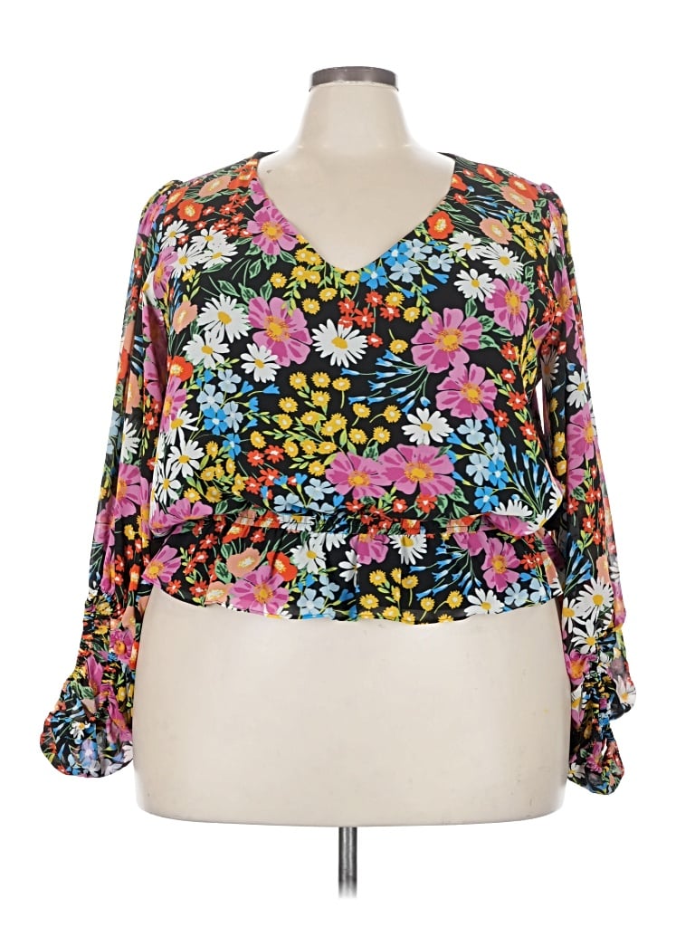 Sugarlips 3/4 Sleeve Blouse In Black