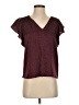 Nine West Burgundy Short Sleeve Blouse Size XS - photo 1
