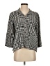 Assorted Brands Houndstooth Gray White 3/4 Sleeve Button-Down Shirt Size S - photo 1