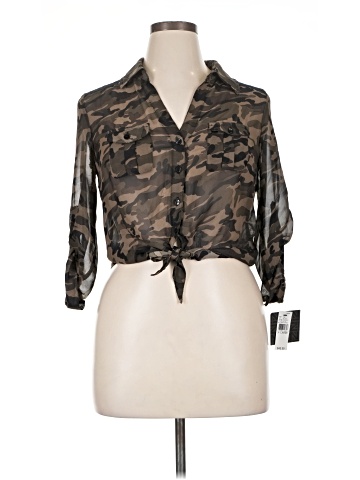 Iz Byer 3/4 Sleeve Button-Down Shirt (view 1)