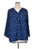 Belle Tweed 100% Polyester Blue 3/4 Sleeve Blouse Size 1X - photo 1