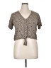 Vanilla Star Brown Short Sleeve Blouse Size XL - photo 1