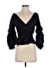 Say What? Black 3/4 Sleeve Blouse Size M - photo 1