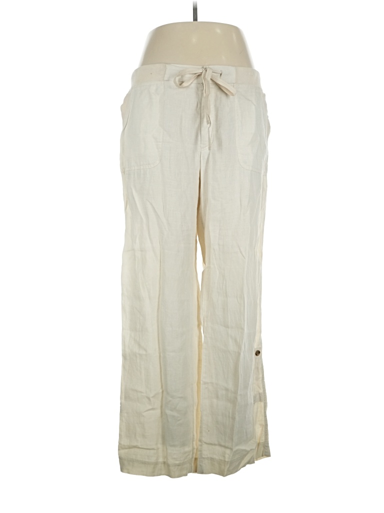 Pre-owned Ann Taylor Loft Linen Pants In White