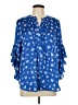 Vince Camuto 100% Polyester Blue 3/4 Sleeve Blouse Size L - photo 1
