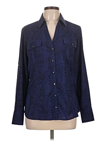 Express Design Studio 3/4 Sleeve Button-Down Shirt (view 1)