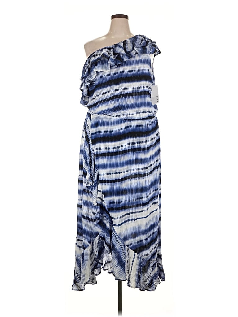 Pre-owned Just Fab Casual Dress In Blue