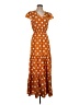 Shein 100% Polyester Polka Dots Orange Casual Dress Size 4 - photo 1