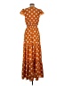 Shein 100% Polyester Polka Dots Orange Casual Dress Size 4 - photo 2