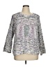 Cable & Gauge 100% Polyester Tweed Silver Pullover Sweater Size 1X - photo 1