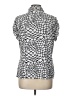 BCBGMAXAZRIA Animal Print Silver White Short Sleeve Blouse Size L - photo 2