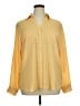 Maurices 100% Polyester Color Block Yellow Long Sleeve Blouse Size XL - photo 1