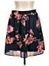 Buttons 100% Polyester Floral Black Casual Skirt Size L - photo 1