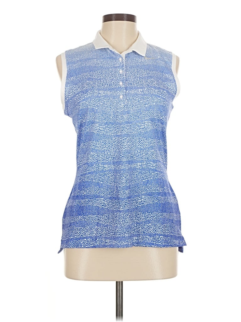 Pre-owned Nike Sleeveless Polo Shirt In Blue