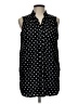 Myrtlewood 100% Polyester Polka Dots Black Sleeveless Blouse Size L - photo 1