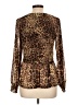 By Design Animal Print Brown Long Sleeve Blouse Size L - photo 2