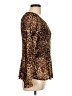 By Design Animal Print Brown Long Sleeve Blouse Size L - photo 4