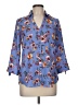 Iz Byer 100% Polyester Floral Blue 3/4 Sleeve Blouse Size M - photo 1