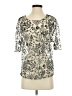 Hinge Silver Short Sleeve Blouse Size XS - photo 1