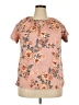 Unbranded 100% Polyester Pink Short Sleeve Blouse Size XXL - photo 1