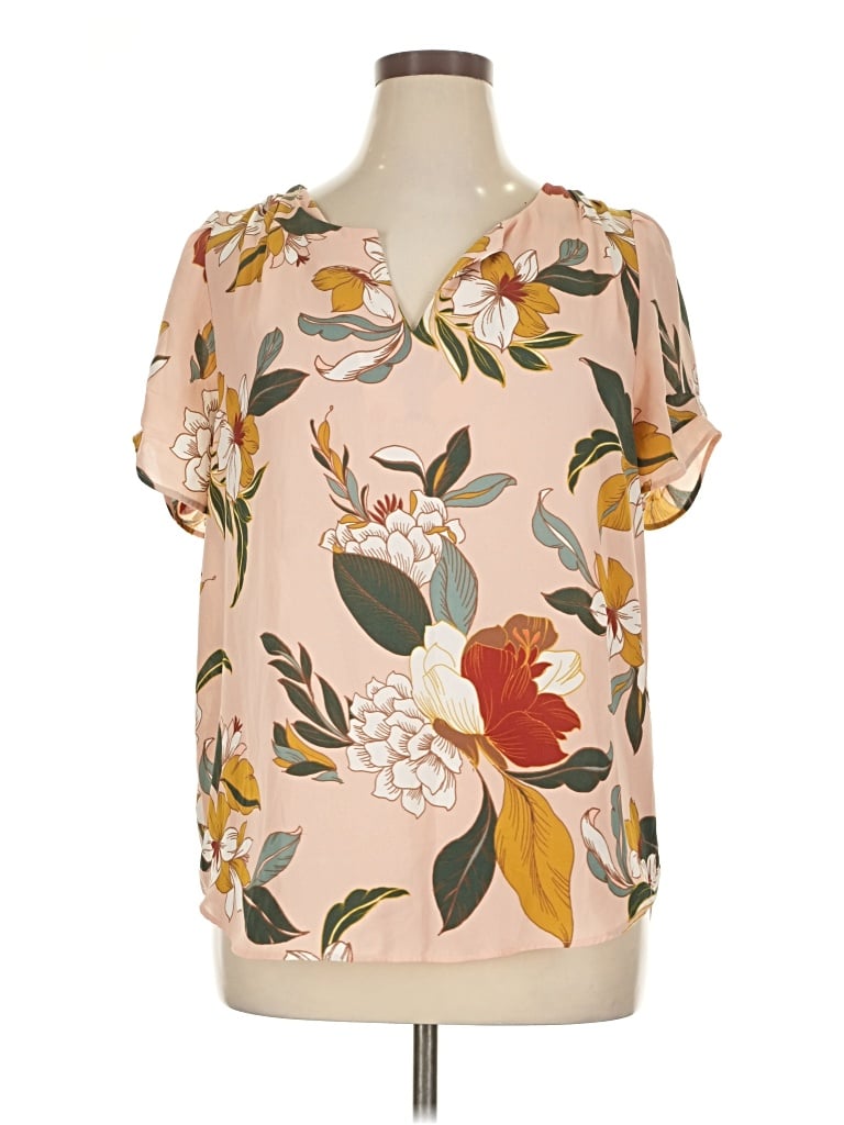 Pre-owned Dr2 Short Sleeve Blouse In Brown